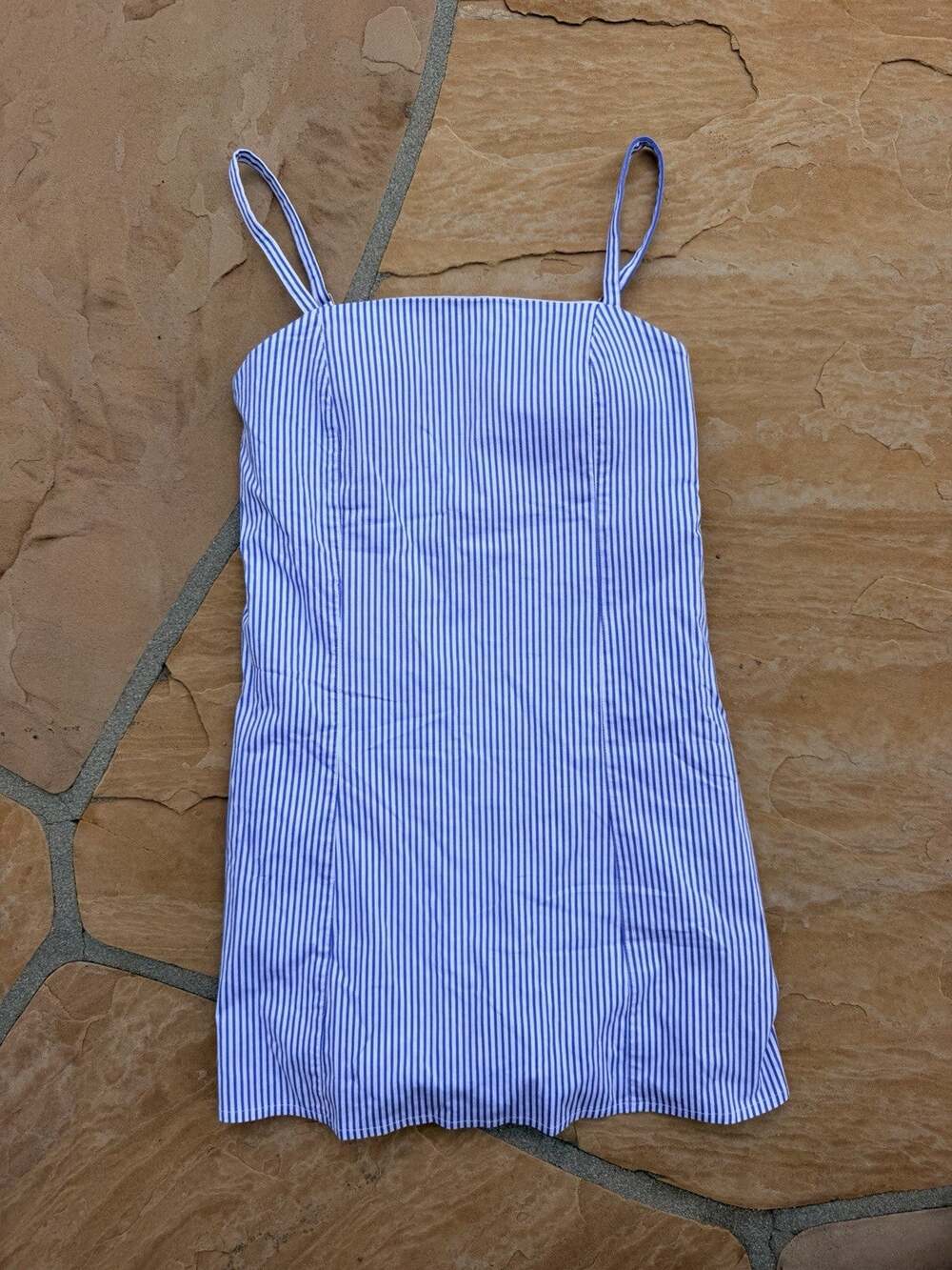 Abercrombie & Fitch Blue and White Striped Mini Dress Size S Bpa Free NWT ES